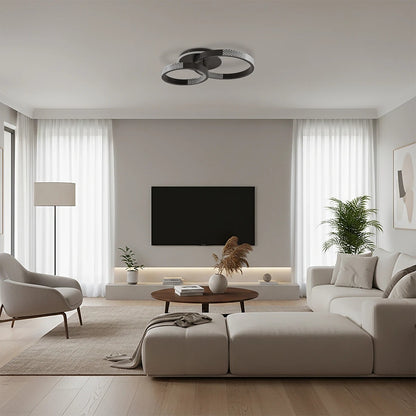 DIAMOND KLV-101-0223 Φωτιστικό Οροφής LED 67W 6700lm 360° AC 220-240V IP20 Ρυθμιζόμενο Λευκό CCT με Χειριστήριο από 2700K έως 6000K Dimmable - Lumileds SMD Chip - Μαύρο Ματ - Μ60 x Π40 x Υ14