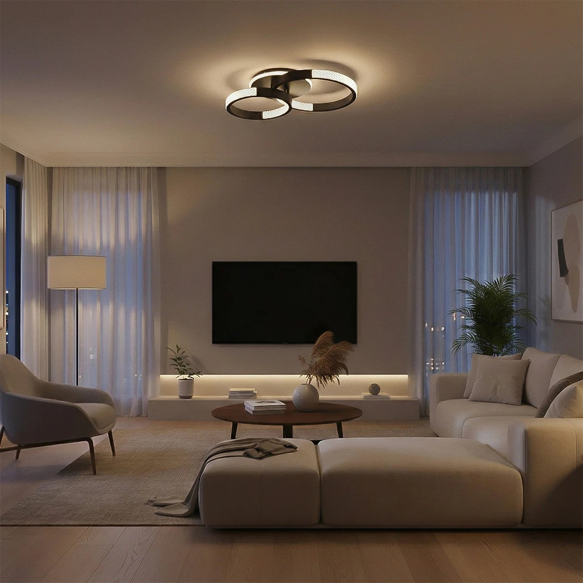 DIAMOND KLV-101-0223 Φωτιστικό Οροφής LED 67W 6700lm 360° AC 220-240V IP20 Ρυθμιζόμενο Λευκό CCT με Χειριστήριο από 2700K έως 6000K Dimmable - Lumileds SMD Chip - Μαύρο Ματ - Μ60 x Π40 x Υ14