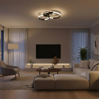 DIAMOND KLV-101-0223 Φωτιστικό Οροφής LED 67W 6700lm 360° AC 220-240V IP20 Ρυθμιζόμενο Λευκό CCT με Χειριστήριο από 2700K έως 6000K Dimmable - Lumileds SMD Chip - Μαύρο Ματ - Μ60 x Π40 x Υ14