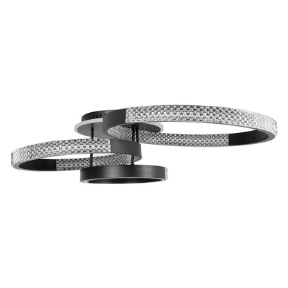 DIAMOND KLV-101-0223 Φωτιστικό Οροφής LED 67W 6700lm 360° AC 220-240V IP20 Ρυθμιζόμενο Λευκό CCT με Χειριστήριο από 2700K έως 6000K Dimmable - Lumileds SMD Chip - Μαύρο Ματ - Μ60 x Π40 x Υ14