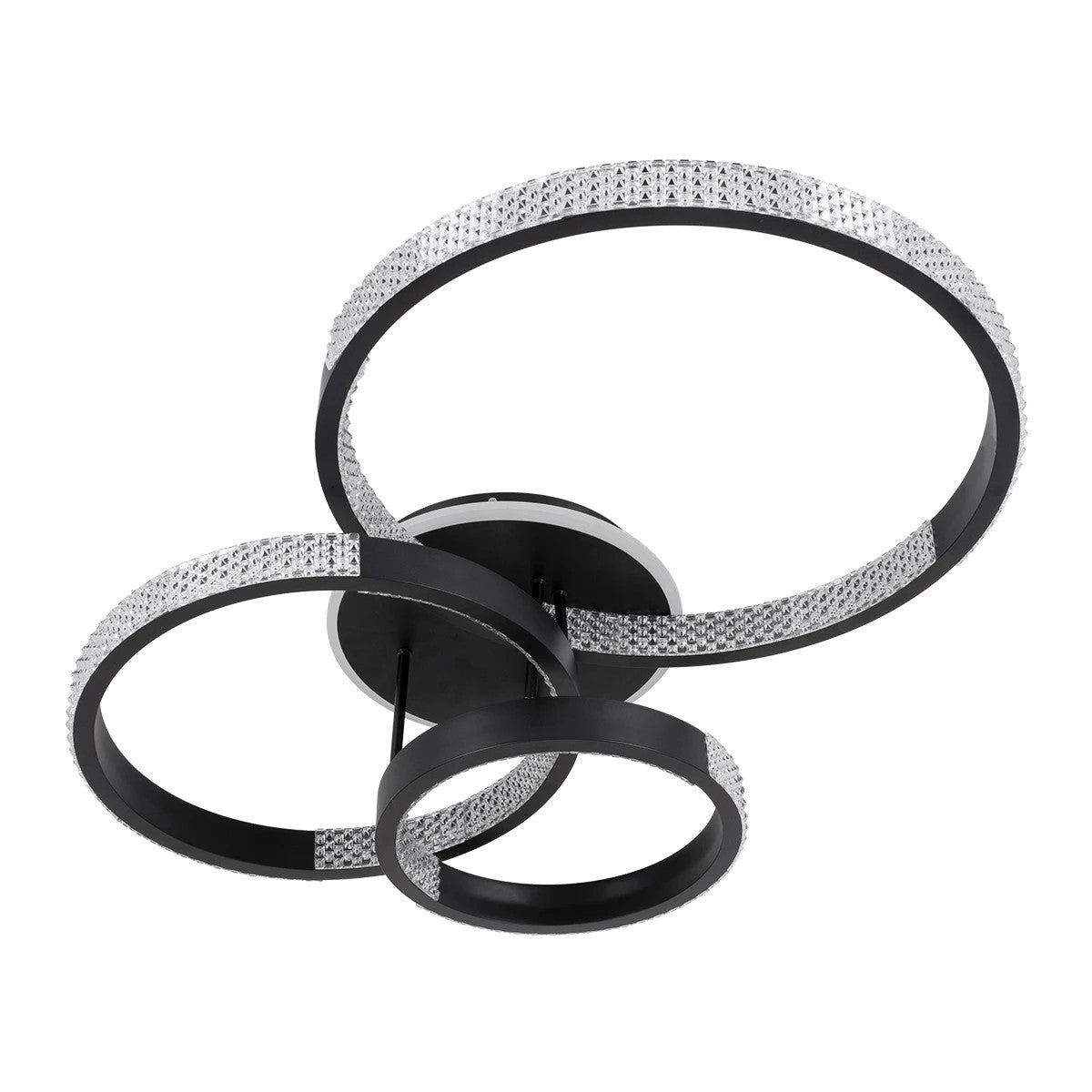 DIAMOND KLV-101-0223 Φωτιστικό Οροφής LED 67W 6700lm 360° AC 220-240V IP20 Ρυθμιζόμενο Λευκό CCT με Χειριστήριο από 2700K έως 6000K Dimmable - Lumileds SMD Chip - Μαύρο Ματ - Μ60 x Π40 x Υ14