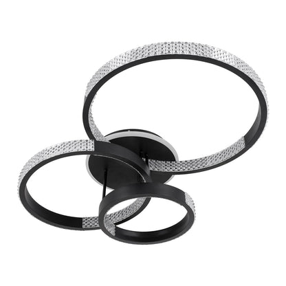 DIAMOND KLV-101-0223 Φωτιστικό Οροφής LED 67W 6700lm 360° AC 220-240V IP20 Ρυθμιζόμενο Λευκό CCT με Χειριστήριο από 2700K έως 6000K Dimmable - Lumileds SMD Chip - Μαύρο Ματ - Μ60 x Π40 x Υ14