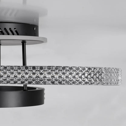 DIAMOND KLV-101-0223 Φωτιστικό Οροφής LED 67W 6700lm 360° AC 220-240V IP20 Ρυθμιζόμενο Λευκό CCT με Χειριστήριο από 2700K έως 6000K Dimmable - Lumileds SMD Chip - Μαύρο Ματ - Μ60 x Π40 x Υ14