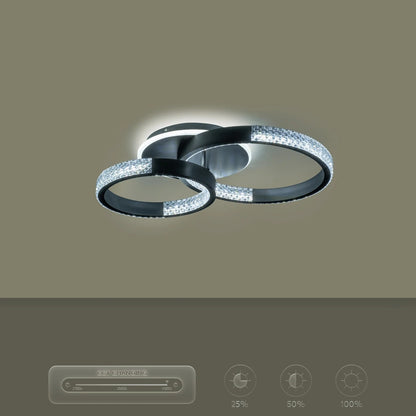 DIAMOND KLV-101-0223 Φωτιστικό Οροφής LED 67W 6700lm 360° AC 220-240V IP20 Ρυθμιζόμενο Λευκό CCT με Χειριστήριο από 2700K έως 6000K Dimmable - Lumileds SMD Chip - Μαύρο Ματ - Μ60 x Π40 x Υ14