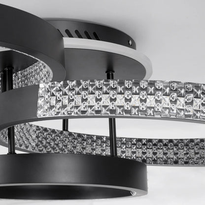 DIAMOND KLV-101-0226 Φωτιστικό Οροφής LED 100W 10000lm 360° AC 220-240V IP20 Ρυθμιζόμενο Λευκό CCT με Χειριστήριο από 2700K έως 6000K Dimmable - Lumileds SMD Chip - Μαύρο Ματ - Μ80 x Π50 x Υ20