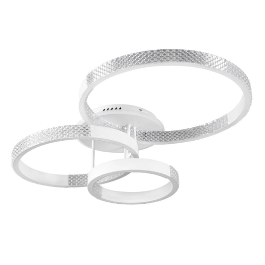 DIAMOND KLV-101-0227 Φωτιστικό Οροφής LED 100W 10000lm 360° AC 220-240V IP20 Ρυθμιζόμενο Λευκό CCT με Χειριστήριο από 2700K έως 6000K Dimmable - Lumileds SMD Chip - Λευκό Ματ - Μ80 x Π50 x Υ20