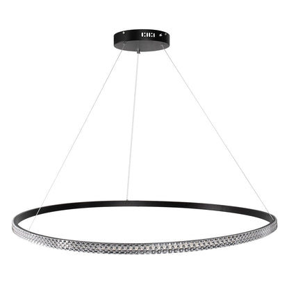 DIAMOND KLV-101-0233 Κρεμαστό Φωτιστικό Οροφής LED 75W 7500lm 180° AC 220-240V IP20 Ρυθμιζόμενο Λευκό CCT με Χειριστήριο από 2700K έως 6000K Dimmable - Lumileds SMD Chip - Μαύρο Ματ - Μ100 x Π100 x Υ3