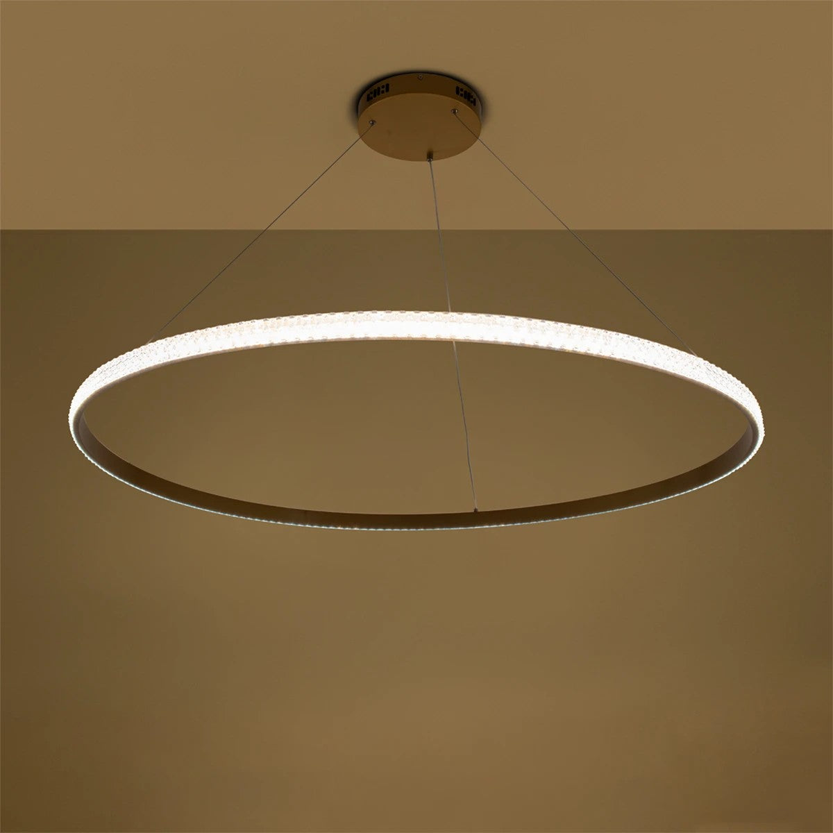 DIAMOND KLV-101-0234 Κρεμαστό Φωτιστικό Οροφής LED 75W 7500lm 180° AC 220-240V IP20 Ρυθμιζόμενο Λευκό CCT με Χειριστήριο από 2700K έως 6000K Dimmable - Lumileds SMD Chip - Χρυσό Πλατίνα - Μ100 x Π100 x Υ3