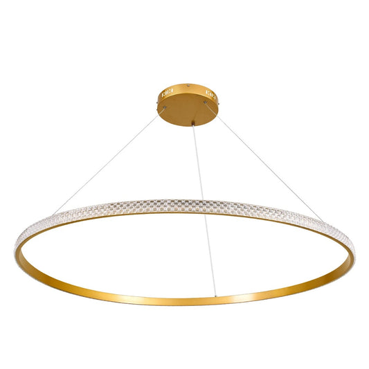 DIAMOND KLV-101-0234 Κρεμαστό Φωτιστικό Οροφής LED 75W 7500lm 180° AC 220-240V IP20 Ρυθμιζόμενο Λευκό CCT με Χειριστήριο από 2700K έως 6000K Dimmable - Lumileds SMD Chip - Χρυσό Πλατίνα - Μ100 x Π100 x Υ3