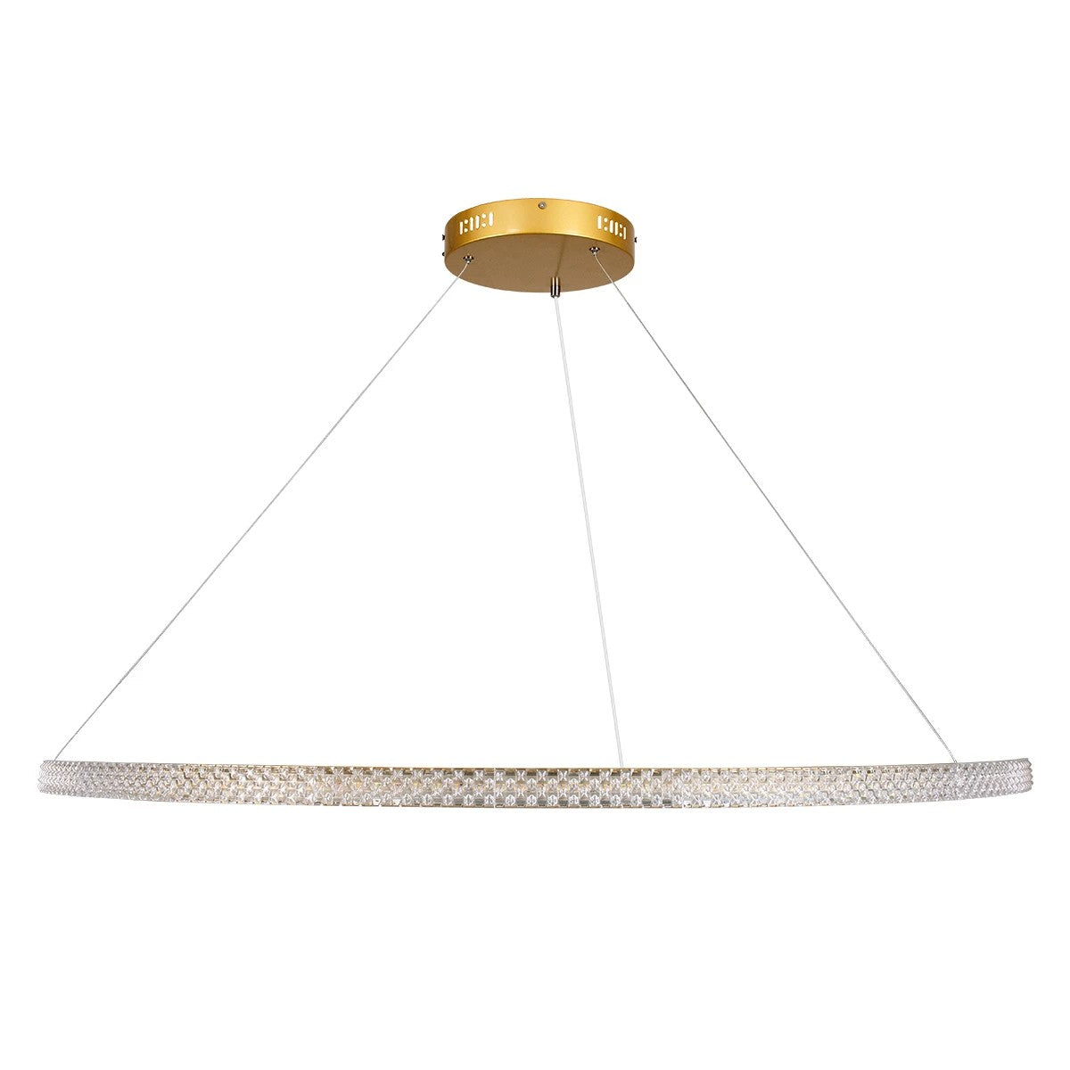 DIAMOND KLV-101-0234 Κρεμαστό Φωτιστικό Οροφής LED 75W 7500lm 180° AC 220-240V IP20 Ρυθμιζόμενο Λευκό CCT με Χειριστήριο από 2700K έως 6000K Dimmable - Lumileds SMD Chip - Χρυσό Πλατίνα - Μ100 x Π100 x Υ3
