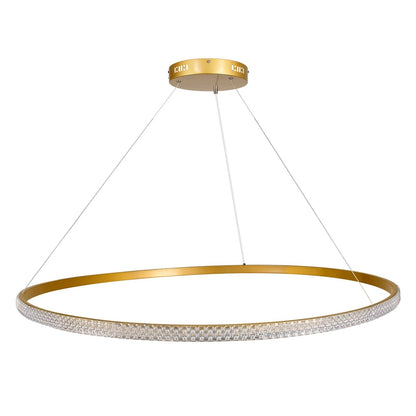 DIAMOND KLV-101-0234 Κρεμαστό Φωτιστικό Οροφής LED 75W 7500lm 180° AC 220-240V IP20 Ρυθμιζόμενο Λευκό CCT με Χειριστήριο από 2700K έως 6000K Dimmable - Lumileds SMD Chip - Χρυσό Πλατίνα - Μ100 x Π100 x Υ3