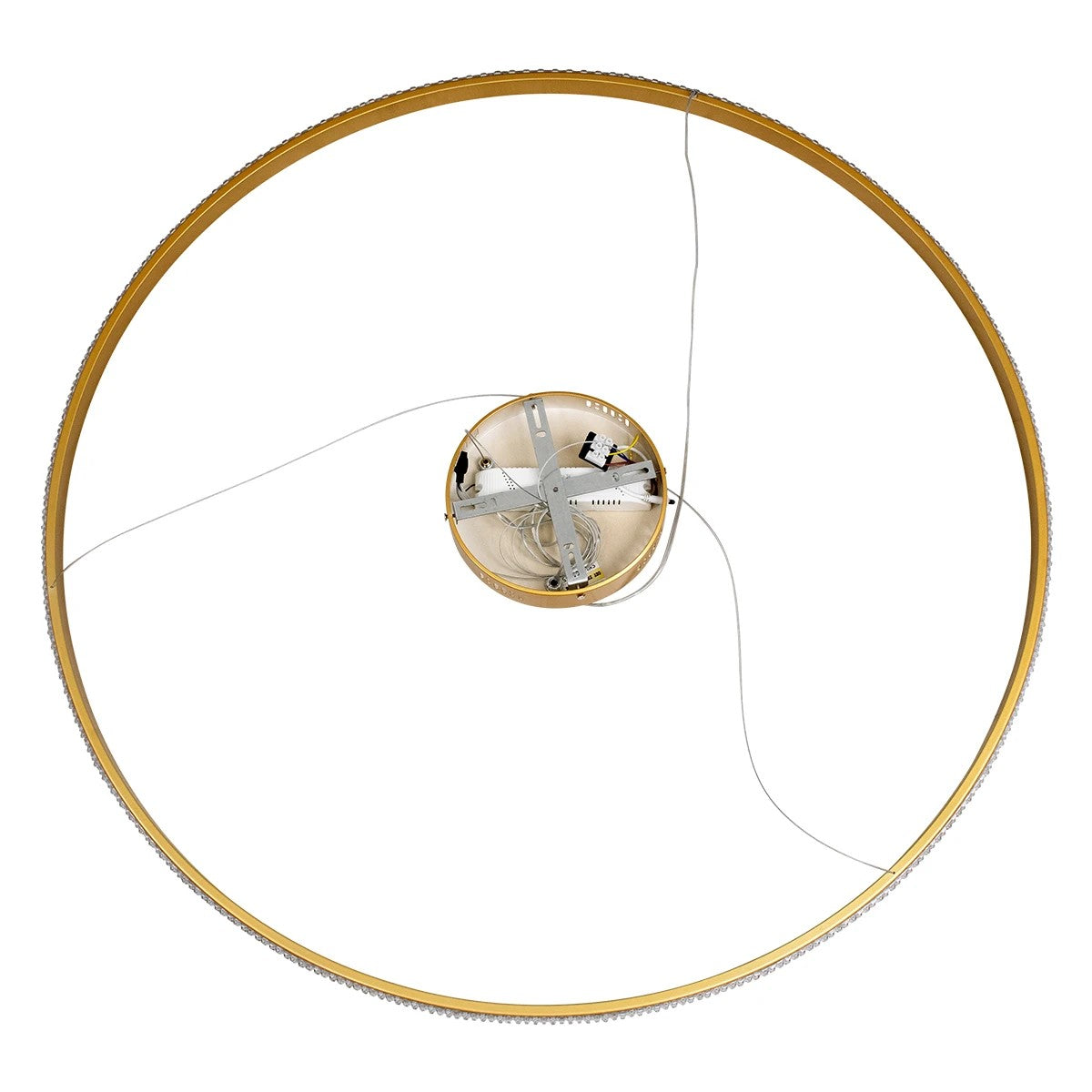 DIAMOND KLV-101-0234 Κρεμαστό Φωτιστικό Οροφής LED 75W 7500lm 180° AC 220-240V IP20 Ρυθμιζόμενο Λευκό CCT με Χειριστήριο από 2700K έως 6000K Dimmable - Lumileds SMD Chip - Χρυσό Πλατίνα - Μ100 x Π100 x Υ3