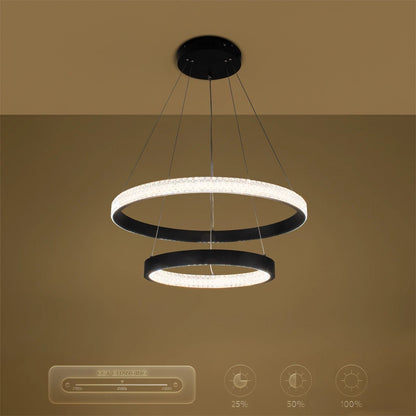 DIAMOND KLV-101-0235 Κρεμαστό Φωτιστικό Οροφής LED 75W 7500lm 360° AC 220-240V IP20 Ρυθμιζόμενο Λευκό CCT με Χειριστήριο από 2700K έως 6000K Dimmable - Lumileds SMD Chip - Μαύρο Ματ - Μ60 x Π60 x Υ40