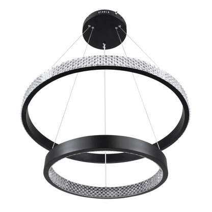 DIAMOND KLV-101-0235-V2 Κρεμαστό Φωτιστικό Οροφής LED 75W 7500lm 360° AC 220-240V IP20 Ρυθμιζόμενο Λευκό CCT με Χειριστήριο από 2700K έως 6000K Dimmable - Lumileds SMD Chip - Μαύρο Ματ - Μ60 x Π60 x Υ40