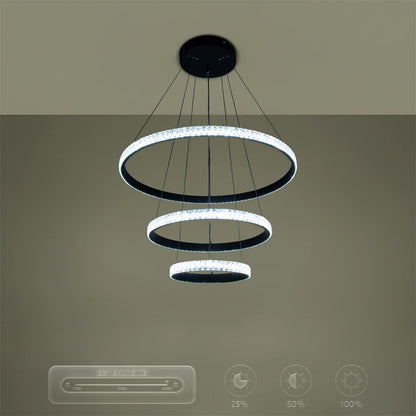 DIAMOND KLV-101-0237 Κρεμαστό Φωτιστικό Οροφής LED 100W 10000lm 180° AC 220-240V IP20 Ρυθμιζόμενο Λευκό CCT με Χειριστήριο από 2700K έως 6000K Dimmable - Lumileds SMD Chip - Μαύρο Ματ - Μ60 x Π60 x Υ60