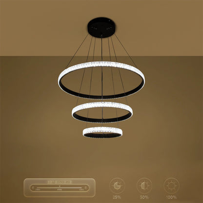 DIAMOND KLV-101-0237-V2 Κρεμαστό Φωτιστικό Οροφής LED 100W 10000lm 180° AC 220-240V IP20 Ρυθμιζόμενο Λευκό CCT με Χειριστήριο από 2700K έως 6000K Dimmable - Lumileds SMD Chip - Μαύρο Ματ - Μ60 x Π60 x Υ60