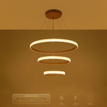 DIAMOND KLV-101-0238 Κρεμαστό Φωτιστικό Οροφής LED 100W 10000lm 180° AC 220-240V IP20 Ρυθμιζόμενο Λευκό CCT με Χειριστήριο από 2700K έως 6000K Dimmable - Lumileds SMD Chip - Χρυσό Πλατίνα - Μ60 x Π60 x Υ60
