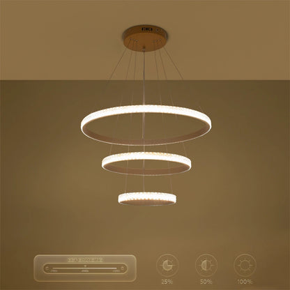 DIAMOND KLV-101-0238-V2 Κρεμαστό Φωτιστικό Οροφής LED 100W 10000lm 180° AC 220-240V IP20 Ρυθμιζόμενο Λευκό CCT με Χειριστήριο από 2700K έως 6000K Dimmable - Lumileds SMD Chip - Χρυσό Πλατίνα - Μ60 x Π60 x Υ60