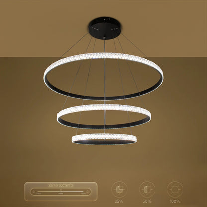 DIAMOND KLV-101-0239 Κρεμαστό Φωτιστικό Οροφής LED 120W 12000lm 180° AC 220-240V IP20 Ρυθμιζόμενο Λευκό CCT με Χειριστήριο από 2700K έως 6000K Dimmable - Lumileds SMD Chip - Μαύρο Ματ - Μ80 x Π80 x Υ80