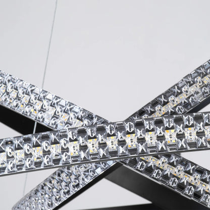 DIAMOND KLV-101-0239 Κρεμαστό Φωτιστικό Οροφής LED 120W 12000lm 180° AC 220-240V IP20 Ρυθμιζόμενο Λευκό CCT με Χειριστήριο από 2700K έως 6000K Dimmable - Lumileds SMD Chip - Μαύρο Ματ - Μ80 x Π80 x Υ80