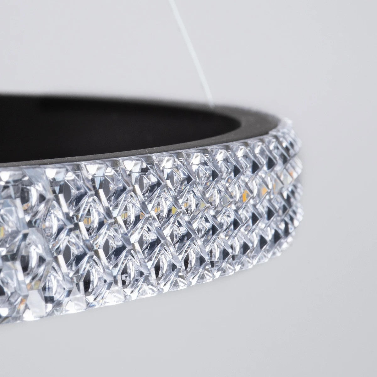 DIAMOND KLV-101-0239 Κρεμαστό Φωτιστικό Οροφής LED 120W 12000lm 180° AC 220-240V IP20 Ρυθμιζόμενο Λευκό CCT με Χειριστήριο από 2700K έως 6000K Dimmable - Lumileds SMD Chip - Μαύρο Ματ - Μ80 x Π80 x Υ80
