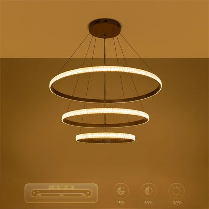 DIAMOND KLV-101-0240-V2 Κρεμαστό Φωτιστικό Οροφής LED 120W 12000lm 180° AC 220-240V IP20 Ρυθμιζόμενο Λευκό CCT με Χειριστήριο από 2700K έως 6000K Dimmable - Lumileds SMD Chip - Χρυσό Πλατίνα - Μ80 x Π80 x Υ80