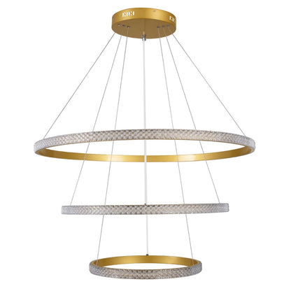 DIAMOND KLV-101-0240-V2 Κρεμαστό Φωτιστικό Οροφής LED 120W 12000lm 180° AC 220-240V IP20 Ρυθμιζόμενο Λευκό CCT με Χειριστήριο από 2700K έως 6000K Dimmable - Lumileds SMD Chip - Χρυσό Πλατίνα - Μ80 x Π80 x Υ80