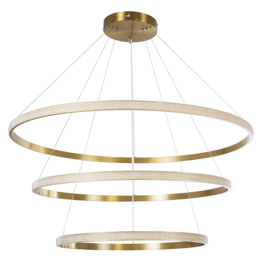DIAMOND KLV-101-0242 Κρεμαστό Φωτιστικό Οροφής LED 150W 15000lm 180° AC 220-240V IP20 Ρυθμιζόμενο Λευκό CCT με Χειριστήριο από 2700K έως 6000K Dimmable - Lumileds SMD Chip - Χρυσό Πλατίνα - Μ100 x Π100 x Υ100