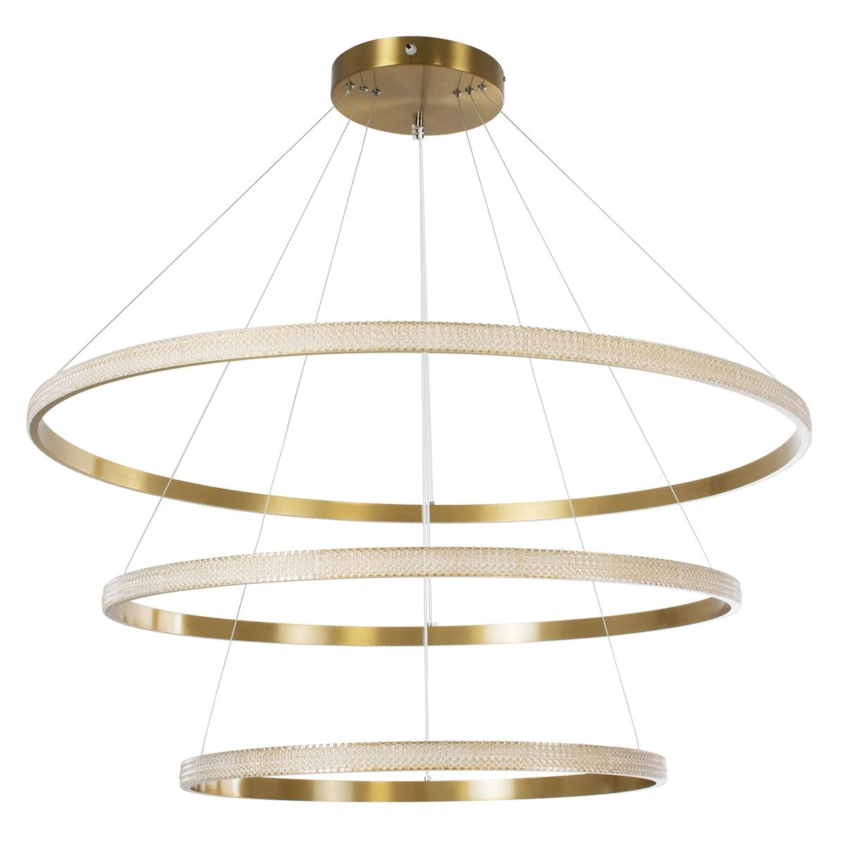 DIAMOND KLV-101-0242-V2 Κρεμαστό Φωτιστικό Οροφής LED 150W 15000lm 180° AC 220-240V IP20 Ρυθμιζόμενο Λευκό CCT με Χειριστήριο από 2700K έως 6000K Dimmable - Lumileds SMD Chip - Χρυσό Πλατίνα - Μ100 x Π100 x Υ100