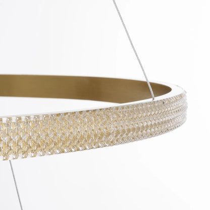 DIAMOND KLV-101-0242-V2 Κρεμαστό Φωτιστικό Οροφής LED 150W 15000lm 180° AC 220-240V IP20 Ρυθμιζόμενο Λευκό CCT με Χειριστήριο από 2700K έως 6000K Dimmable - Lumileds SMD Chip - Χρυσό Πλατίνα - Μ100 x Π100 x Υ100