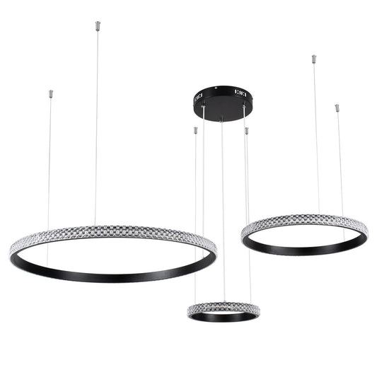 DIAMOND KLV-101-0243 Κρεμαστό Φωτιστικό Οροφής LED 100W 10000lm 180° AC 220-240V IP20 Ρυθμιζόμενο Λευκό CCT με Χειριστήριο από 2700K έως 6000K Dimmable - Lumileds SMD Chip - Μαύρο Ματ - Μ110 x Π110 x Υ60