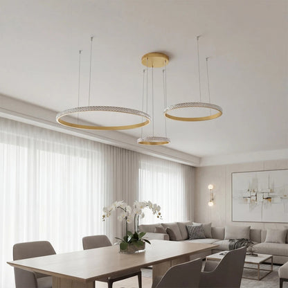 DIAMOND KLV-101-0244 Κρεμαστό Φωτιστικό Οροφής LED 100W 10000lm 180° AC 220-240V IP20 Ρυθμιζόμενο Λευκό CCT με Χειριστήριο από 2700K έως 6000K Dimmable - Lumileds SMD Chip - Χρυσό Πλατίνα - Μ110 x Π110 x Υ60