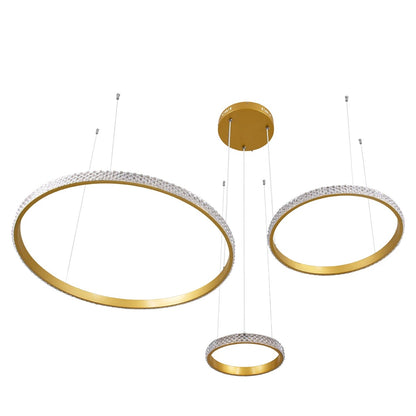 DIAMOND KLV-101-0244 Κρεμαστό Φωτιστικό Οροφής LED 100W 10000lm 180° AC 220-240V IP20 Ρυθμιζόμενο Λευκό CCT με Χειριστήριο από 2700K έως 6000K Dimmable - Lumileds SMD Chip - Χρυσό Πλατίνα - Μ110 x Π110 x Υ60