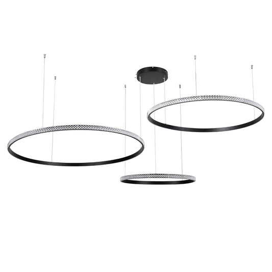 DIAMOND KLV-101-0245 Κρεμαστό Φωτιστικό Οροφής LED 150W 15000lm 180° AC 220-240V IP20 Ρυθμιζόμενο Λευκό CCT με Χειριστήριο από 2700K έως 6000K Dimmable - Lumileds SMD Chip - Μαύρο Ματ - Μ170 x Π170 x Υ60