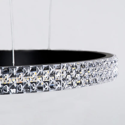 DIAMOND KLV-101-0245 Κρεμαστό Φωτιστικό Οροφής LED 150W 15000lm 180° AC 220-240V IP20 Ρυθμιζόμενο Λευκό CCT με Χειριστήριο από 2700K έως 6000K Dimmable - Lumileds SMD Chip - Μαύρο Ματ - Μ170 x Π170 x Υ60