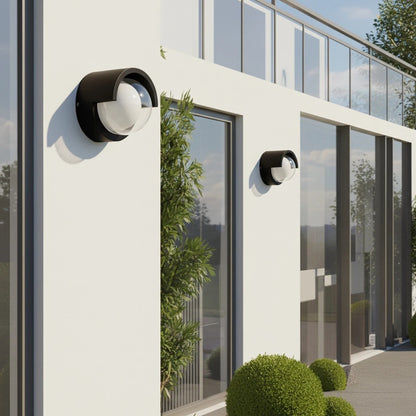 NEXA KLV-101-0253 Φωτιστικό Τοίχου / Απλίκα LED 6W 360lm 180° AC 220-240V Αδιάβροχο IP65 Μπλε - Sanan SMD Chip & TÜV SÜD Driver - Μαύρο Ματ - Μ11 x Π9 x Υ11