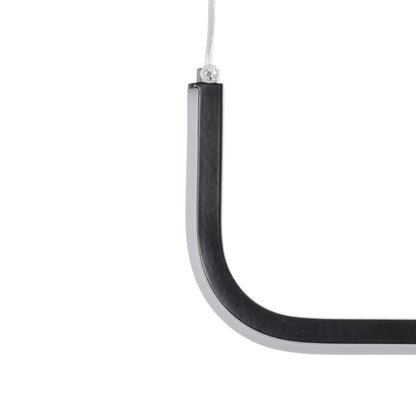 LINARIA KLV-101-0255 Κρεμαστό Φωτιστικό Οροφής LED 36W 3600lm 180° AC 220-240V IP20 Ρυθμιζόμενο Λευκό CCT με Χειριστήριο από 2700K έως 6000K Dimmable - Lumileds SMD Chip - Μαύρο Ματ - Μ120 x Π2 x Υ10