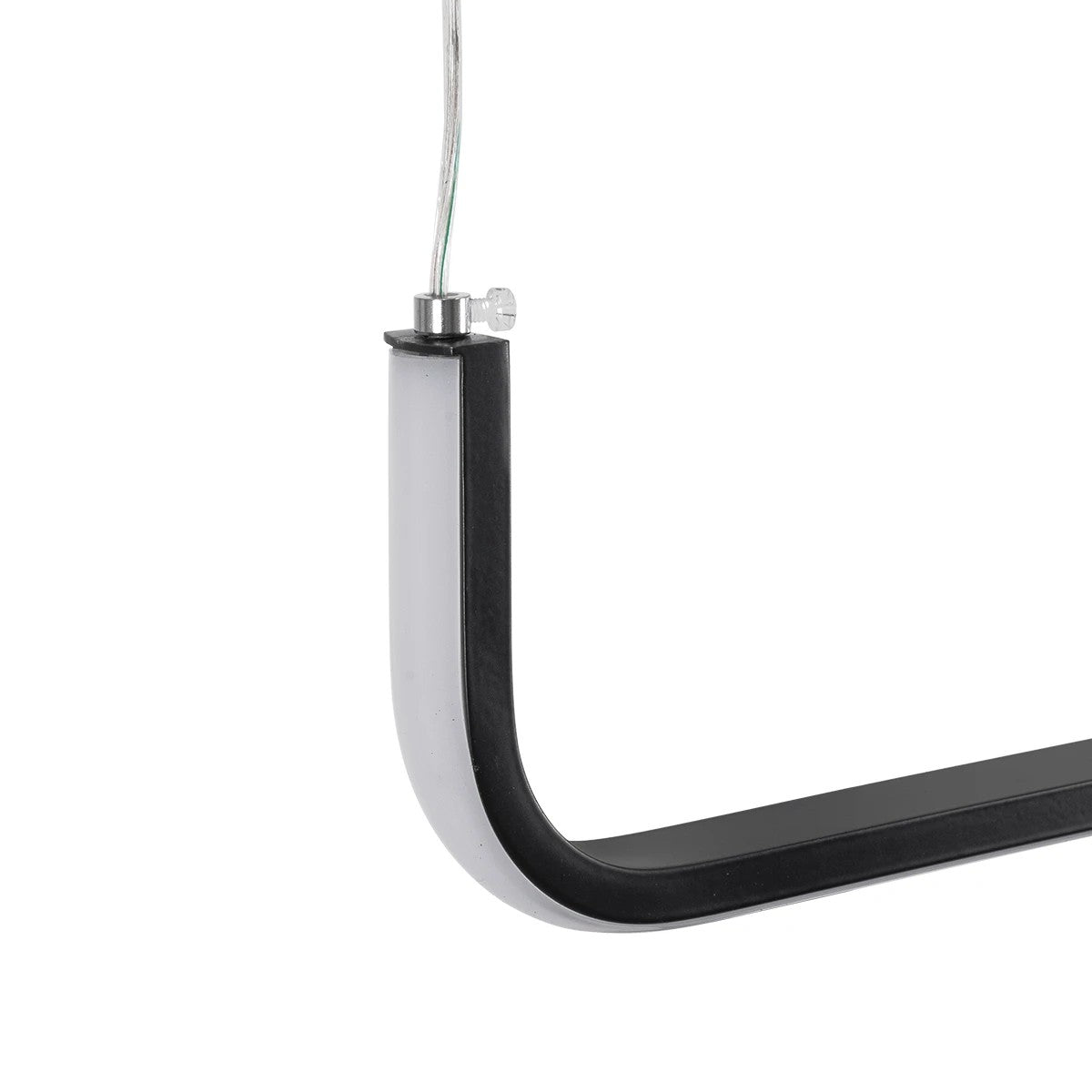 LINARIA KLV-101-0258 Κρεμαστό Φωτιστικό Οροφής LED 72W 7200lm 180° AC 220-240V IP20 Ρυθμιζόμενο Λευκό CCT με Χειριστήριο από 2700K έως 6000K Dimmable - Lumileds SMD Chip - Μαύρο Ματ - Μ130 x Π4 x Υ25