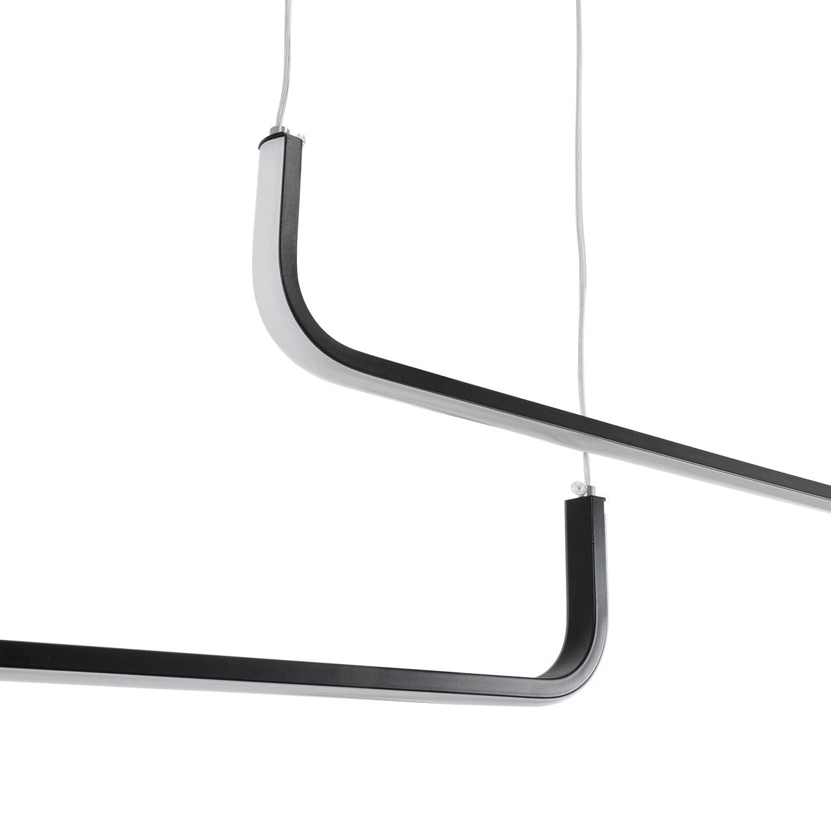 LINARIA KLV-101-0258-V2 Κρεμαστό Φωτιστικό Οροφής LED 72W 7200lm 180° AC 220-240V IP20 Ρυθμιζόμενο Λευκό CCT με Χειριστήριο από 2700K έως 6000K Dimmable - Lumileds SMD Chip - Μαύρο Ματ - Μ220 x Π4 x Υ25