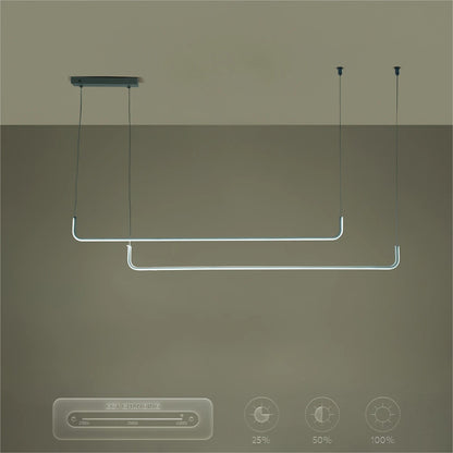 LINARIA KLV-101-0259 Κρεμαστό Φωτιστικό Οροφής LED 72W 7200lm 180° AC 220-240V IP20 Ρυθμιζόμενο Λευκό CCT με Χειριστήριο από 2700K έως 6000K Dimmable - Lumileds SMD Chip - Λευκό Ματ - Μ130 x Π4 x Υ25