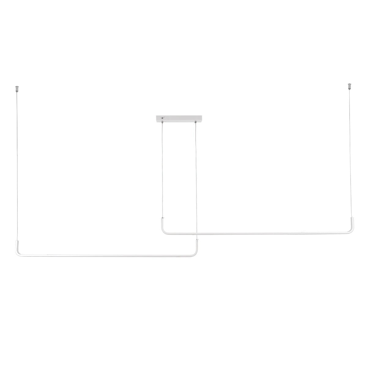 LINARIA KLV-101-0259 Κρεμαστό Φωτιστικό Οροφής LED 72W 7200lm 180° AC 220-240V IP20 Ρυθμιζόμενο Λευκό CCT με Χειριστήριο από 2700K έως 6000K Dimmable - Lumileds SMD Chip - Λευκό Ματ - Μ130 x Π4 x Υ25