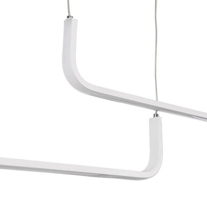 LINARIA KLV-101-0259 Κρεμαστό Φωτιστικό Οροφής LED 72W 7200lm 180° AC 220-240V IP20 Ρυθμιζόμενο Λευκό CCT με Χειριστήριο από 2700K έως 6000K Dimmable - Lumileds SMD Chip - Λευκό Ματ - Μ130 x Π4 x Υ25