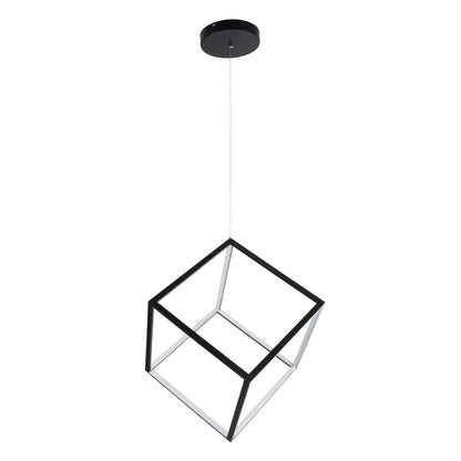 KIBOO KLV-101-0261 Κρεμαστό Φωτιστικό Οροφής LED 36W 3600lm 360° AC 220-240V IP20 Ρυθμιζόμενο Λευκό CCT με Χειριστήριο από 2700K έως 6000K Dimmable - Lumileds SMD Chip - Μαύρο Ματ - Μ40 x Π40 x Υ40