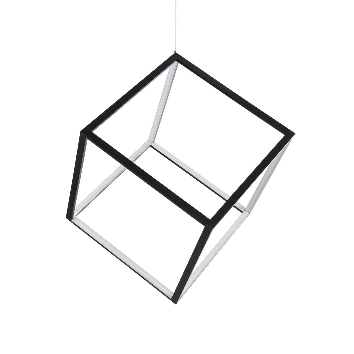 KIBOO KLV-101-0261 Κρεμαστό Φωτιστικό Οροφής LED 36W 3600lm 360° AC 220-240V IP20 Ρυθμιζόμενο Λευκό CCT με Χειριστήριο από 2700K έως 6000K Dimmable - Lumileds SMD Chip - Μαύρο Ματ - Μ40 x Π40 x Υ40