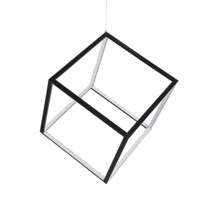 KIBOO KLV-101-0261 Κρεμαστό Φωτιστικό Οροφής LED 36W 3600lm 360° AC 220-240V IP20 Ρυθμιζόμενο Λευκό CCT με Χειριστήριο από 2700K έως 6000K Dimmable - Lumileds SMD Chip - Μαύρο Ματ - Μ40 x Π40 x Υ40