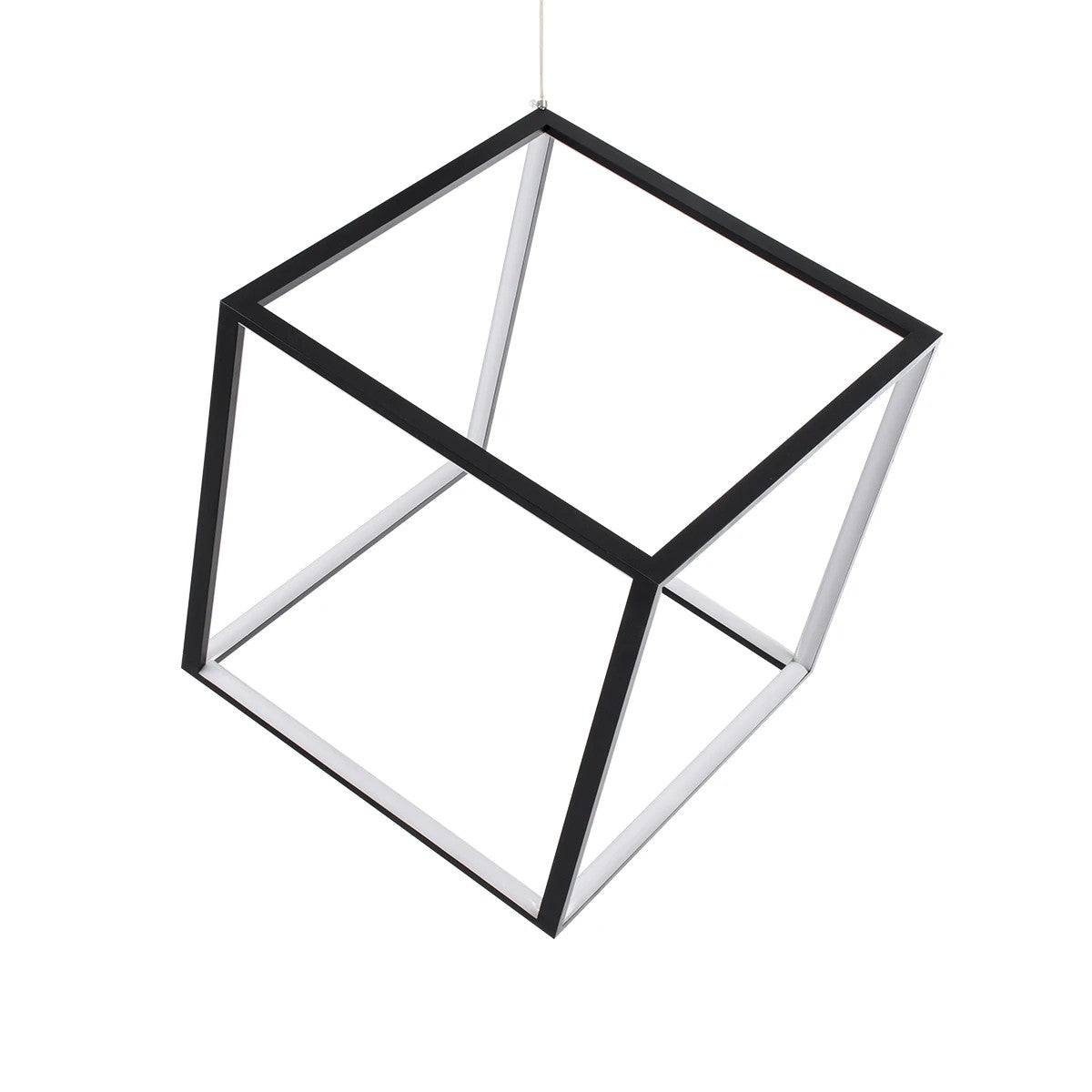 KIBOO KLV-101-0261 Κρεμαστό Φωτιστικό Οροφής LED 36W 3600lm 360° AC 220-240V IP20 Ρυθμιζόμενο Λευκό CCT με Χειριστήριο από 2700K έως 6000K Dimmable - Lumileds SMD Chip - Μαύρο Ματ - Μ40 x Π40 x Υ40