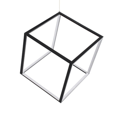 KIBOO KLV-101-0261 Κρεμαστό Φωτιστικό Οροφής LED 36W 3600lm 360° AC 220-240V IP20 Ρυθμιζόμενο Λευκό CCT με Χειριστήριο από 2700K έως 6000K Dimmable - Lumileds SMD Chip - Μαύρο Ματ - Μ40 x Π40 x Υ40