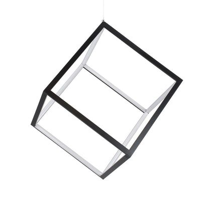 KIBOO KLV-101-0261 Κρεμαστό Φωτιστικό Οροφής LED 36W 3600lm 360° AC 220-240V IP20 Ρυθμιζόμενο Λευκό CCT με Χειριστήριο από 2700K έως 6000K Dimmable - Lumileds SMD Chip - Μαύρο Ματ - Μ40 x Π40 x Υ40