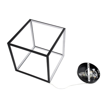 KIBOO KLV-101-0261 Κρεμαστό Φωτιστικό Οροφής LED 36W 3600lm 360° AC 220-240V IP20 Ρυθμιζόμενο Λευκό CCT με Χειριστήριο από 2700K έως 6000K Dimmable - Lumileds SMD Chip - Μαύρο Ματ - Μ40 x Π40 x Υ40