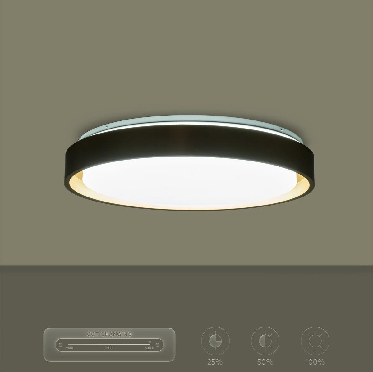 BARCHETTA KLV-101-0268-V2 Φωτιστικό Οροφής LED 72W 7200lm 120° AC 220-240V IP20 Ρυθμιζόμενο Λευκό CCT με Χειριστήριο από 2700K έως 6000K Dimmable - Lumileds SMD Chip - Σαμπανιζέ Χρυσό Ματ - Μ48 x Π48 x Υ8.2